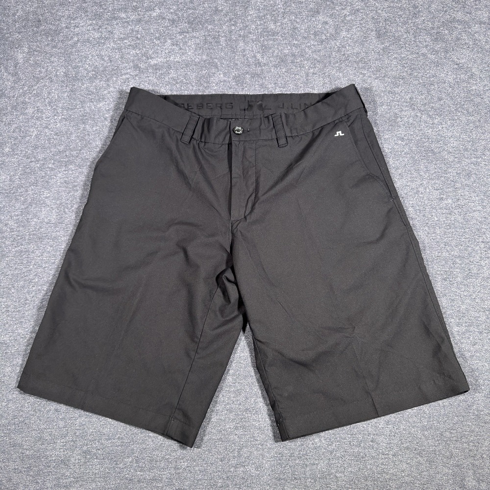J.Lindeberg Golf Shorts Mens 30 Black Somle Tapered Light Poly Performance Tech